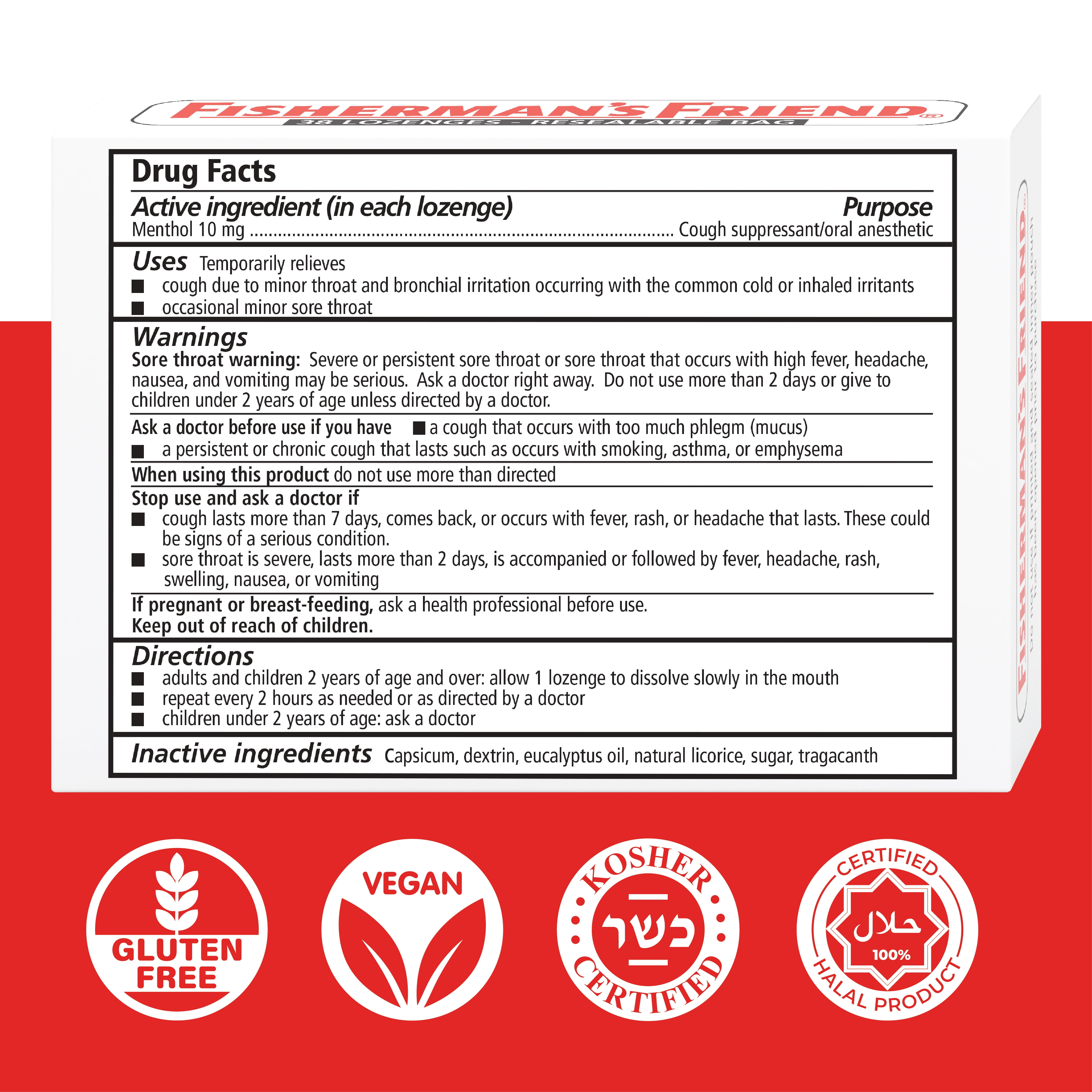 (6 pack) Fisherman’s Friend Original Extra Strong Cough Lozenges, All Natural, 38 Count (Pack of 1)