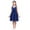Navy Blue, variant on ZDHoor Kids V-Neck Princess Flower Girl Dress Bridesmaid Wedding Birthday Party Pageant Ball Gown Blue 2