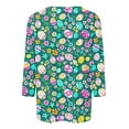 thumbnail image 4 of Cavosen Happy Easter 3/4 Sleeve Tops for Women Summer Cute Eggs Print Pullover Blouse Crewneck Holiday Shirts Vacation Festival T Shirts Loose Dressy Stylish Athletic Tees XL, 4 of 5