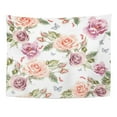 thumbnail image 1 of UFAEZU Pink Butterfly Pattern with Watercolor Realistic Rose Peony and Butterflies Purple Wall Art Hanging Tapestry Home Decor for Living Room Bedroom Dorm 51x60 inch, 1 of 2