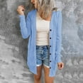 thumbnail image 3 of Women Casual Long Sleeve Knitted Open Front Button Down Soft Loose Elegant Cardigan Blouse Lightweight Coat Cardigan Oversized Knit Sweater Womens plus Size Sweaters 1x plus Size Lapel Open Cardigan, 3 of 5