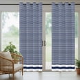thumbnail image 4 of Farmhouse Navy Blue White Striped Outdoor Curtains for Patio Waterproof,Windproof Privacy Curtains with Weighted Bottom,Modern Stripes Outside Drapes for Picnic Garage Yard Cabana 54"x108" 1 Panel, 4 of 8