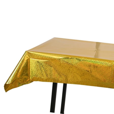 

1PCS party tablecloth aluminum foil laser rose gold tablecloth wedding birthday decoration supplies party decoration tablecloth 1x2.7m
