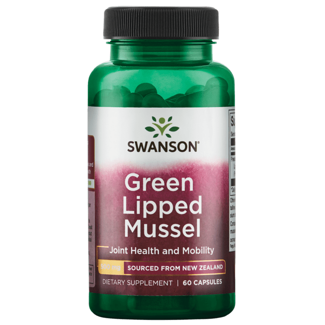 Swanson Premium New Zealand Green Lipped Mussel Capsules, 500mg, 60 Ct