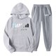 thumbnail image 1 of Chándal deportivo con capucha para mujer, ropa unisex de dos piezas para correr, jersey de manga larga, sudadera con capucha + conjunto de pantalones de chándal Gris claro, 1 of 2