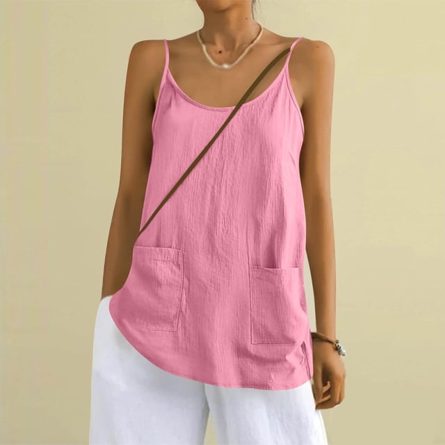 Débardeur Camisole pour Usage Quotidien Décontracté avec Poche - Léger Sans Manches Base Superposition