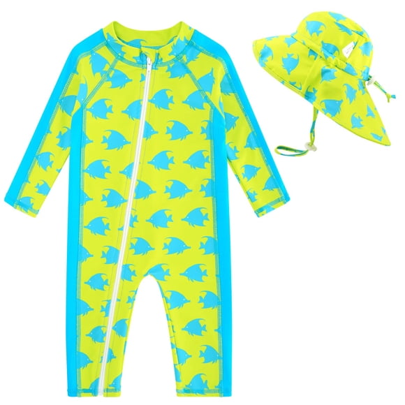 Traje de baño UNIFACO para bebés de 9 a 12 meses con gorro