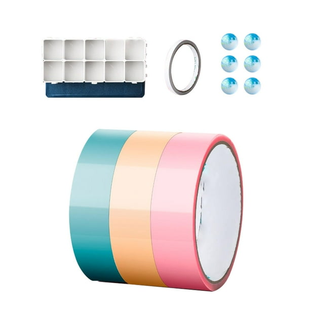 3 piezas de cintas adhesivas divertidas para bolas, cinta de bolas de color para manualidades, juguete sensorial decorativo educativo Verde Naranja Color Rosa