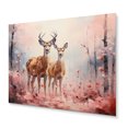 thumbnail image 2 of Designart "Deer Gentle Pink Wilderness II" Animals Metal Art Living Room, 2 of 5
