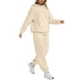 thumbnail image 4 of 2 Piece Sets for Women Fall 2025 Sweatsuits Outfits Lounge Matching Hoodie Set Travel Track Suits Winter Clothes Khaki 3XL, 4 of 4