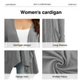 thumbnail image 4 of Uvplove Women Lightweight Long Sleeve Knit Cardigan with Pockets,Dark Grey,XXL,(S-3XL), 4 of 10
