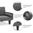 thumbnail image 4 of Bianlte 72" Futon Sofa Bed,Upholstered Folding Futon Sofa Couch,Modern Sofa Twin Size Futon Bed with Removable Armrests for Compact Living Space,Apartment,Gray03, 4 of 8