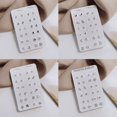 thumbnail image 1 of Juego de 12 pares de pendientes de plata, pendientes sencillos que combinan con todo, estilo de moda para mujeres estudiantes, pendientes pequeños populares, 1 of 5