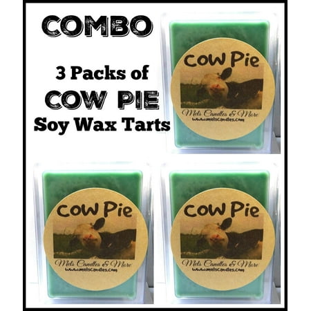 COMBO 3 PACKS OF Cow Pie - 3.2oz Pack of Soy Wax Tarts - (6 Cubes Per Pack) Smells Like fresh Cut