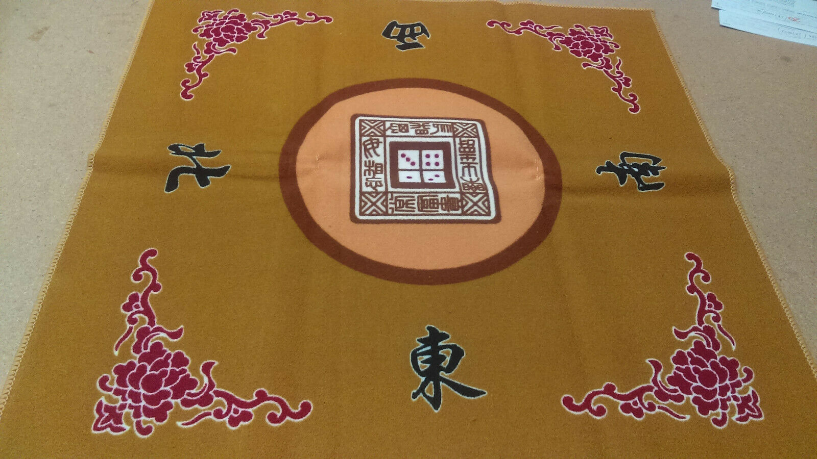 31.5" Yellow Slip Slide Resistant Mahjong Domino Card Game Table Cover Mat KT00008