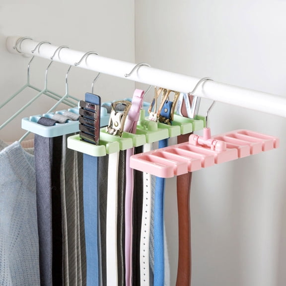 ETEREAUTY Green Organizer with Anti- Design for Closet Rod, Necktie and Scarf Holder Storage Solution