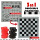 thumbnail image 4 of Juego de mesa Giant Checkers Chdousha 3 en 1 para niños y adultos, 4 of 7