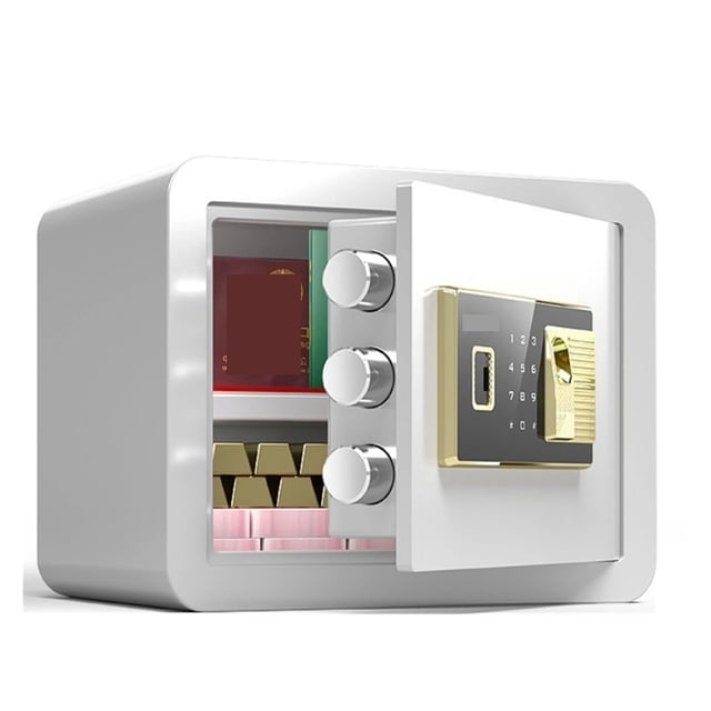 Safe Box Mechanical Safe Household Mini All-steel Office Safe Deposit Box With Finrprint Password ,Easy to Use