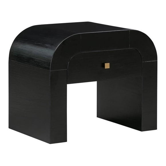 TOV Furniture Hump Table de Nuit Moderne en Bois d'Acacia de 22,5 Po H, Noir