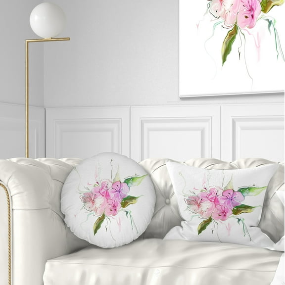 Designart Pink Bouquet of Pansies - Animal Throw Pillow - 12x20