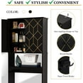 thumbnail image 4 of NovaCraft Over The Toilet Storage Cabinet with Gold Trim, Modern Bathroom Organizer Over Toilet with Adjustable Shelves and Toilet Paper Holder for Bathroom (Black), 4 of 13