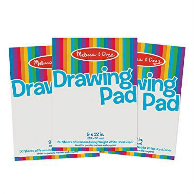 2-Pack Large Drawing Sketch Pad for Kids (12 x 16, 50 Pages Each), 60lbs /90gsm Paper Ideal for Finger Painting, Pencils, Tempera and Markers.