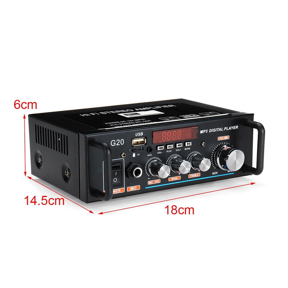 600W HIFI Bluetooth Power Amplifier Car/Home Theater Digital Power Audio Amplificador For Speaker Treble Bass Control FM USB