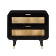 thumbnail image 2 of Maklaine Contemporary 24.8"H Mid-Century Wood Nightstand in Black, 2 of 7