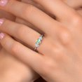 thumbnail image 4 of Gem Stone King 925 Silver and 10K Yellow Gold Mercury Mist Mystic Topaz and White Moissanite Engagement Ring for Women | 1.01 Cttw | Round 5MM | Gemstone November Birthstone | Size 6, 4 of 7