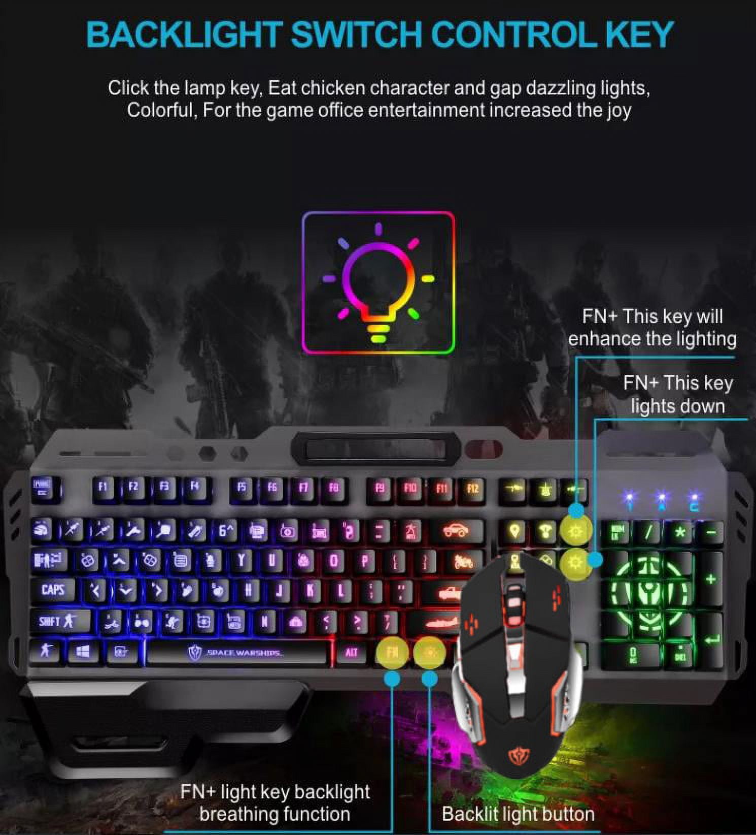  G-LAB Combo Helium - 4-in-1 Gaming Bundle - Backlit QWERTY  Gamer Keyboard, 3200 DPI Gaming Mouse, in-Ear Headphones, Non-Slip Mouse  Pad - PC Mac PS4 PS5 Xbox One Gamer Pack 