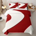 thumbnail image 2 of Homewish Wavy Stripes Twin Quilt Set,Abstract Artwork Twin Coverlet Set,Red,2pcs, 2 of 7