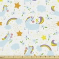 thumbnail image 1 of Unicorn Fabric by the Yard Upholstery, Fantasy Pattern with Unicorn Little Birds Stars and Flowers, Decorative Fabric for DIY and Home Accents, 1 Yard, Multicolor by Ambesonne, 1 of 4