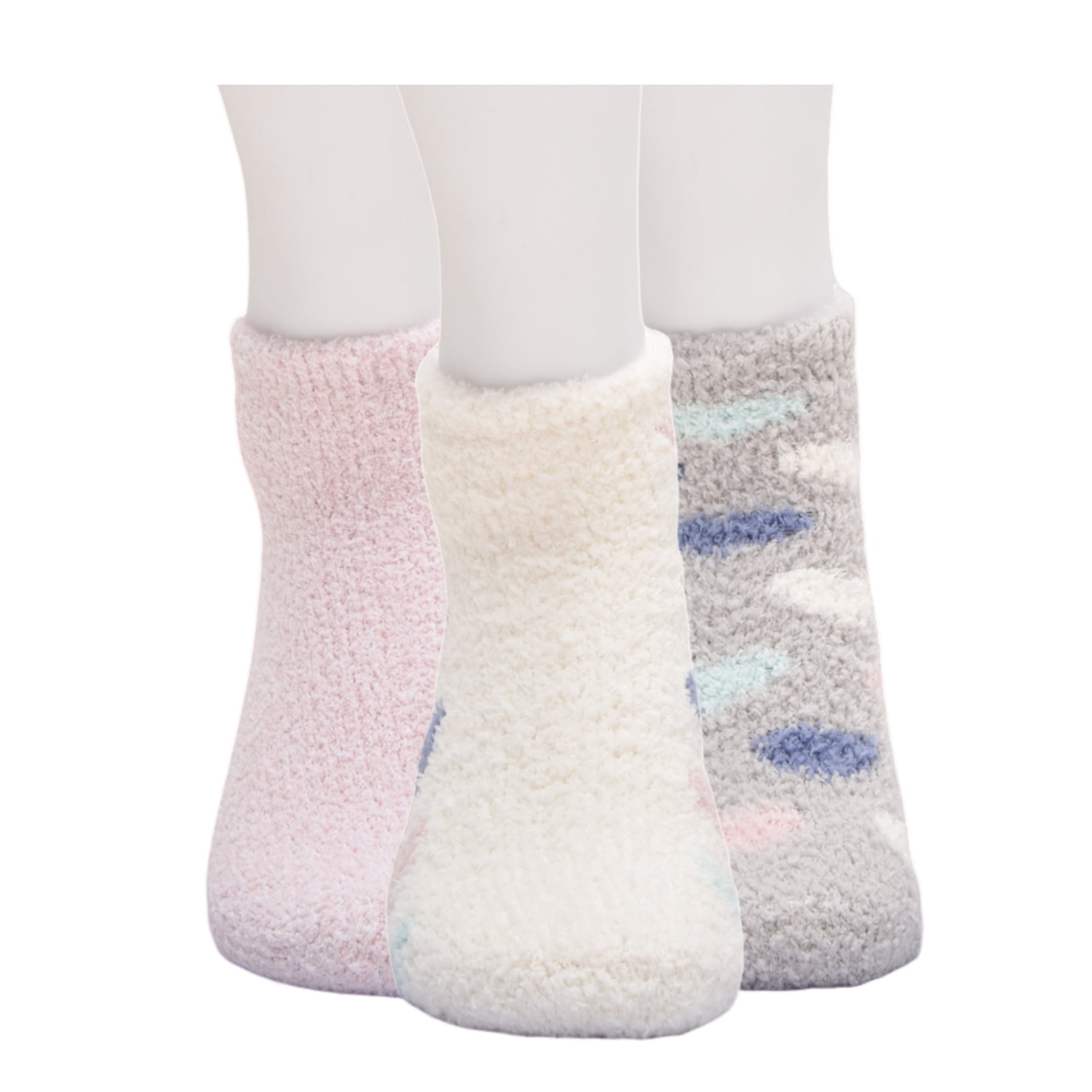 Wonder Nation Girls Heart Icon Cozy Ankle Socks, 3-pack, Size Large (Shoe Size 3-9)