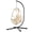 Beige B, variant on Swing Egg Chair with Stand, Wicker Wrap Frame, UV Resistant, Waterproof Cushion, Hanging Chairs with Cup Holder 350lbs Capacity, Modern Swing Hammock Chairs for Patio Bedroom Indoor Outside