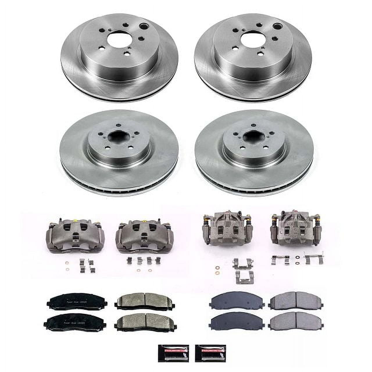 PowerStop Front and Rear Stock Replacement Brake Pad and Rotor Kit with Calipers Fits: SUBARU Select Models KCOE6931A