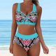 thumbnail image 2 of Gibobby Conjunto de Bikini Bikini de cintura alta para mujer, bañadores sexys de dos piezas con realce, traje de baño Vintage, conjunto de Bikini Retro f(Azul claro,CH), 2 of 5