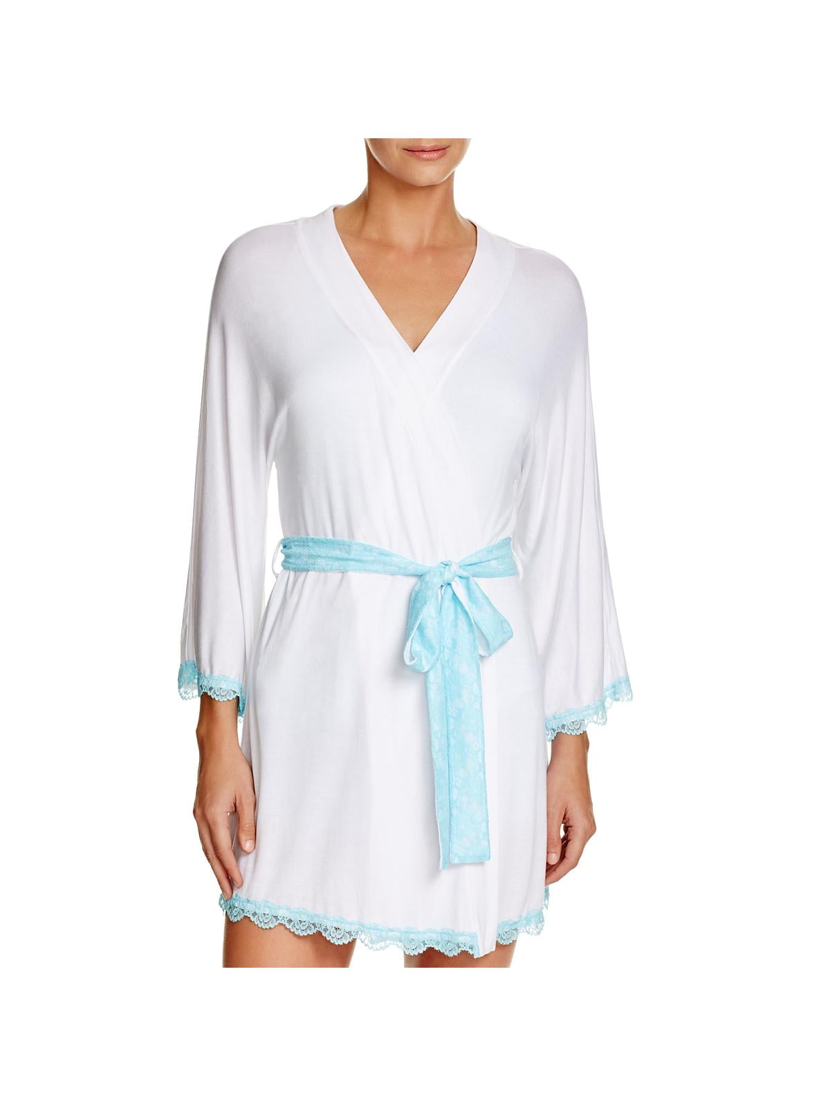 Honeydew Womens All American Bride Lace Trim Wrap Robe