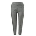 thumbnail image 4 of Womens Pants Autumn Winter Stripe Print Linen Cotton Slim Casual Pant Daily-Wear, 4 of 4