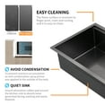 thumbnail image 5 of 32 inch Gunmetal Black Stainless Steel 18-Gauge Single Bowl Undermount Workstation Kitchen Sink, 5 of 7