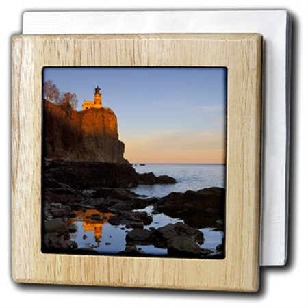 3dRose Split Rock Lighthouse, Two Harbors, Minnesota - US24 CHA0071 - Chuck Haney, Tile Napkin Holder, 6-inch