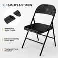 thumbnail image 4 of PetFurnishn Folding Chairs All Steel Metal Frame, Capacity 350 lbs, Durable Portable and Versatile for Indoor Outdoor Use, Set of 4-Black, 4 of 10