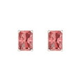 thumbnail image 3 of Clara Pucci 1Ct Natural Garnet Emerald Cut VVS1 Push Back Stud 18k Solid hypoallergenic Gold Designer Earrings For January, 3 of 7