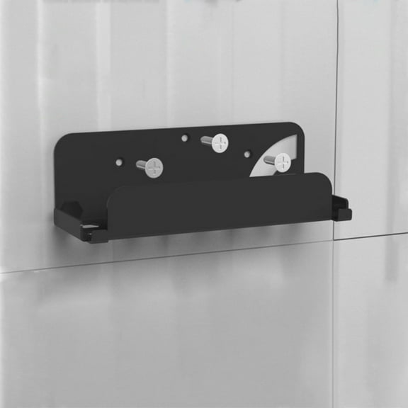 PAMINGONO Black Wall Mount Shelf for Game Console with Cooling Holes Floating Small Shelf for Living Room