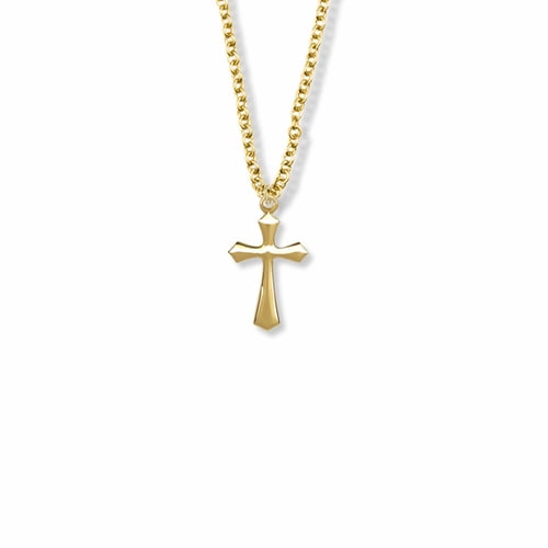 Sterling Silver Beveled Cross Necklace 