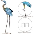 thumbnail image 6 of Garden Crane Statues Outdoor, Standing Blue Heron Decoy Sculptures, Metal Bird Yard Art for Lawn Patio Backyard Decoration(Set of 2), 6 of 8
