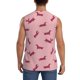 thumbnail image 4 of Fotbe Dachshund Dog Puppy Men's Camiseta sin Mangas Estampada para Hombres, Playera Casual para Gimnasio, Entrenamiento, Playa-Small, 4 of 7