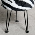thumbnail image 4 of Home Soft Things Faux Fur Stool - Zebra - Black Leg - 13x13x17", 4 of 5