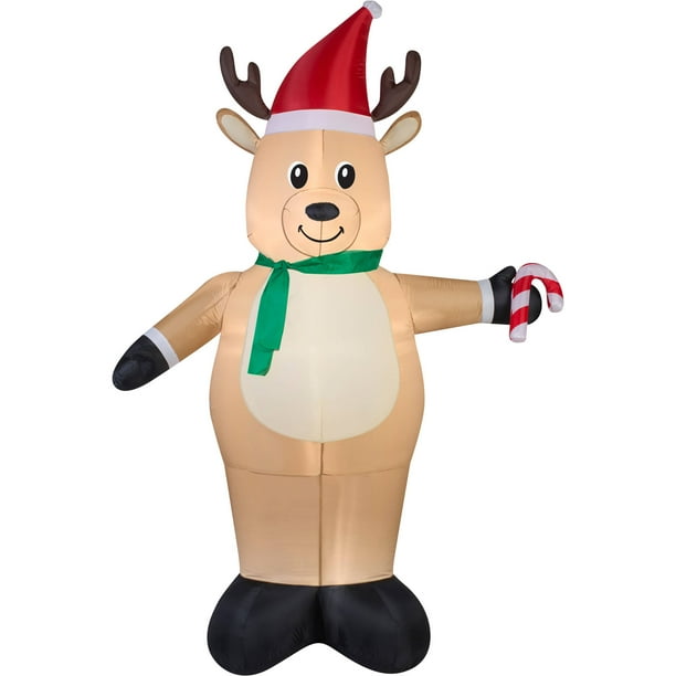 Gemmy Airblown Inflatables Christmas Inflatable Reindeer with Candy