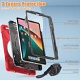 thumbnail image 4 of Pour Xiaomi Pad 5 Étui PC+Silicone Antichoc avec Support Rotatif/sangle d'Épaule, 4 of 5