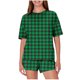 thumbnail image 1 of Pijama informal holgado con estampado de cuello redondo y manga corta para mujer, de poliéster, 1 of 5